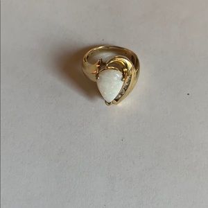 Gold Diamond and Opal ring (costume)